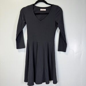 black stretchable dress Marci Tiered Dress in Black Floral Stretch Jacquard S